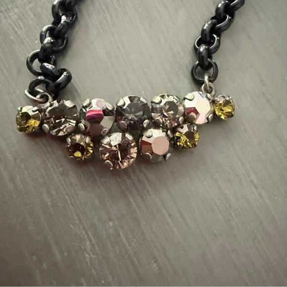 Sabika Crystal Pendant Black Chainlink Necklace - Picture 9 of 9